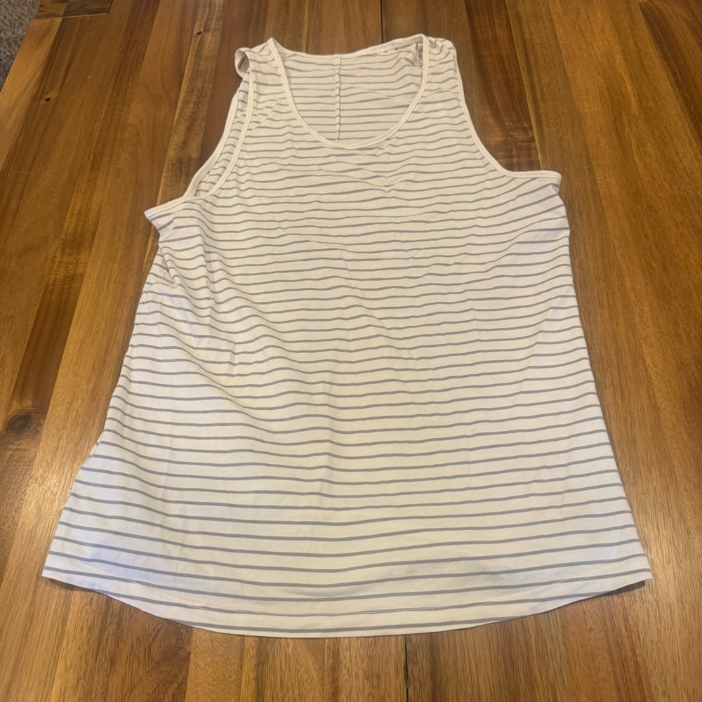 LuluLemon Striped White Tank Top